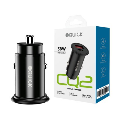 Load image into Gallery viewer, iQuick CQ2 38W Fast Car Charging USB-A &amp; USB-C Ports
