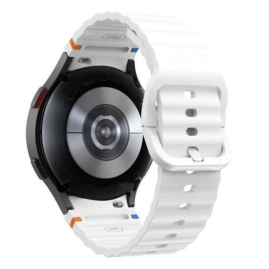 Samsung Galaxy Watch FE - Wavy Pattern Colored Silicone Breathable Watch Band - i-Station Mobile Phone & Electronic Device Repair and Accessories