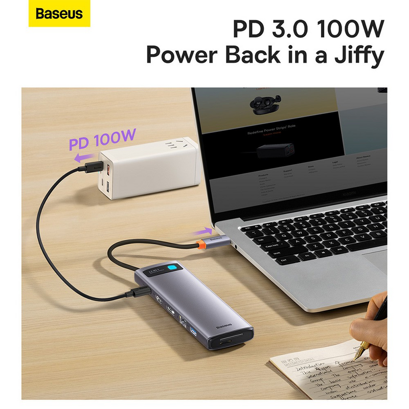 Load image into Gallery viewer, Baseus Metal Gleam Series 12-in-1 Multifunctional Type-C HUB Docking Station (Type-C to HDMI*1+USB3.1*2+USB3.0*2+Type-C3.1*1+PD*1+RJ45*1+SD/TF*1+DP*1+3.5mm*1) - i-Station Mobile Phone &amp; Electronic Device Repair and Accessories
