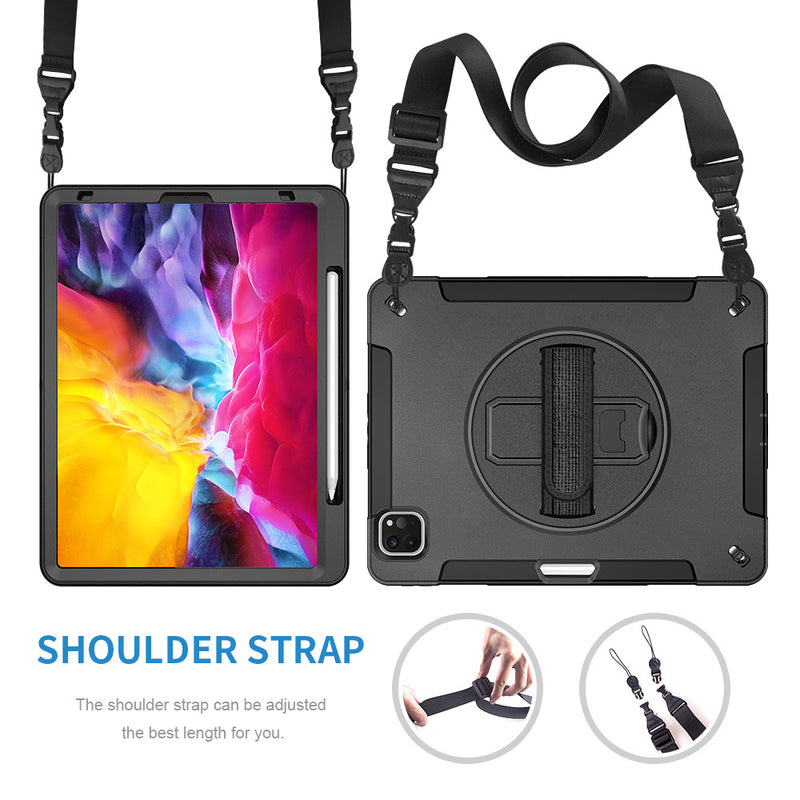 Load image into Gallery viewer, [Built-in Stand][With Wrist Strap] Apple iPad Pro 12.9-inch 5/6th Gen (2021/2022) EVA Kid Friendly Heavy Duty Ring Holder Stand Case
