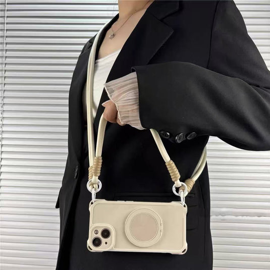 [With Lanyard] Samsung Galaxy A56 - 360° Rotatable Magnetic TPU Phone Case