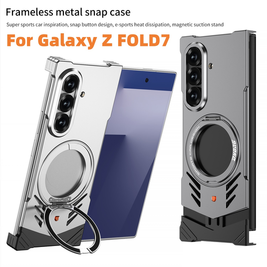 Samsung Galaxy Z Fold7 (SM-F966) - Borderless Aluminum Alloy Leather Snap Metal Case