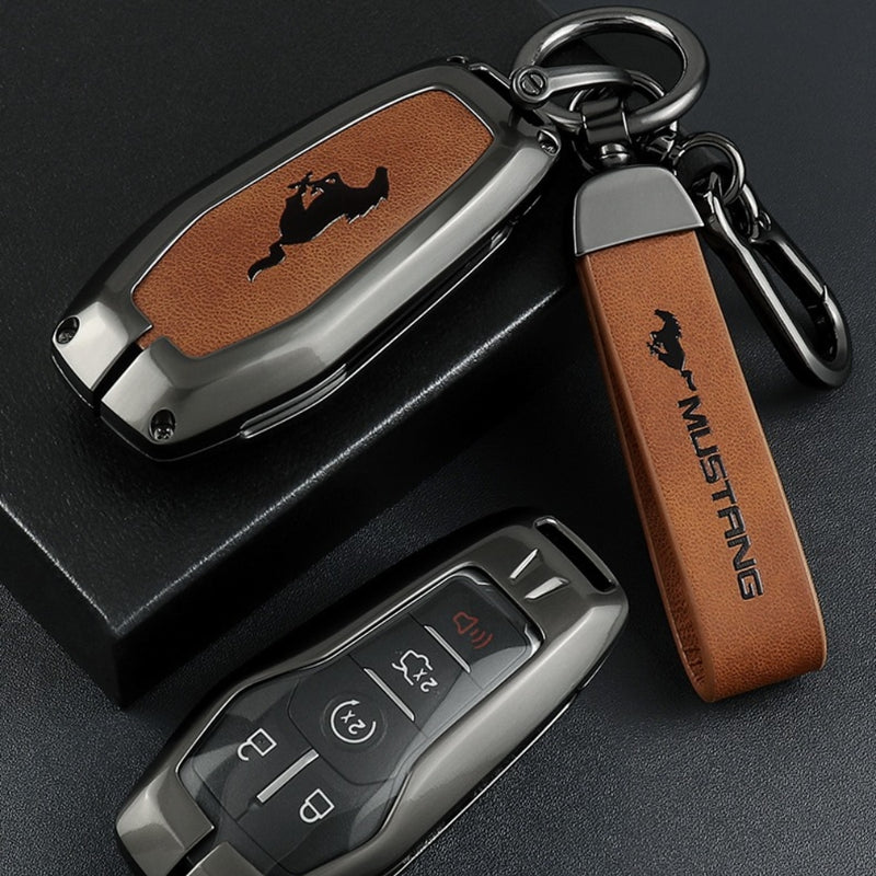 Load image into Gallery viewer, Ford Mustang Zinc Alloy Leather Key Case
