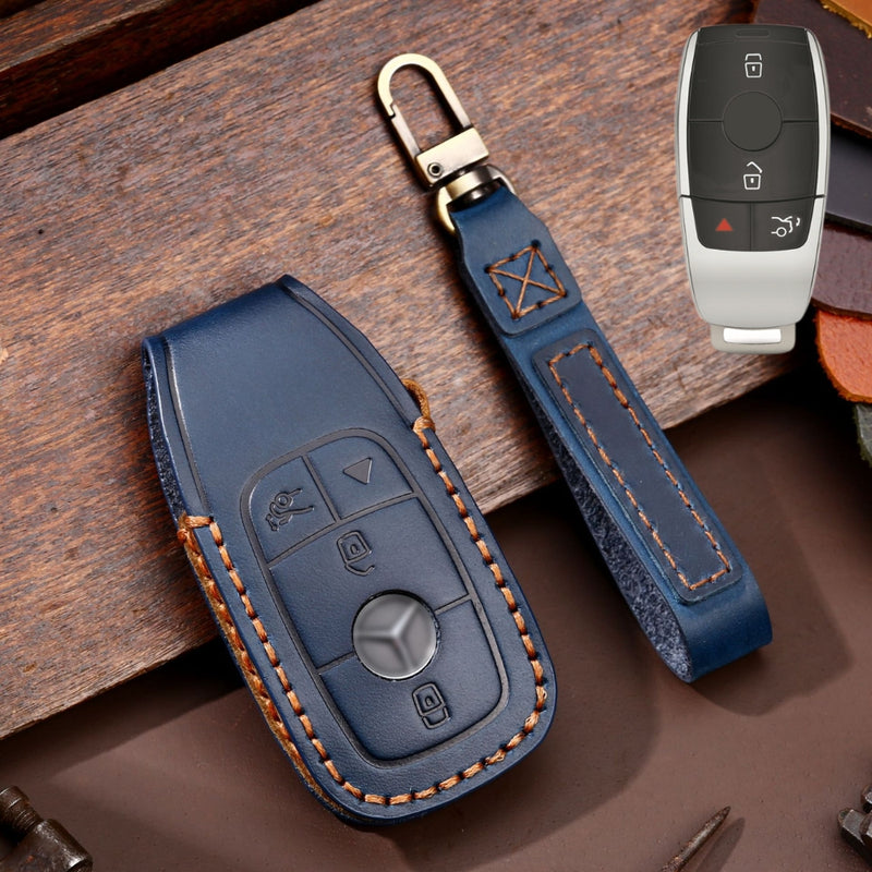 Load image into Gallery viewer, Mercedes Benz Handcrafted Genuine Leather Car Key Protective Case For Benz E-Class
