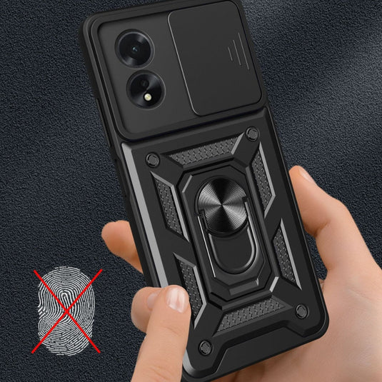 OPPO A98 5G (CPH2529) - Shockproof Armour Heavy Duty Phone Case with Ring Holder & Camera Protection - Polar Tech Australia