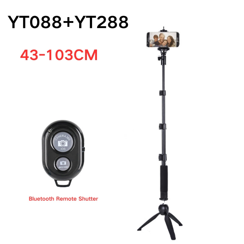 Load image into Gallery viewer, [YT088] Portable Selfie Stick Tripod With Bluetooth Remote Extendable Travel Lightweight Tripod Stand for Selfie, Live Streaming, Video Conference, Compatible With All Phones
