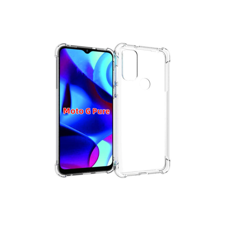 Load image into Gallery viewer, Motorola Moto G Pure/Moto G Play 2023 - AirPillow Cushion Transparent Soft Clear TPU Four Corners Protective Case With 2PC 9H Tempered Glass Screen Protector
