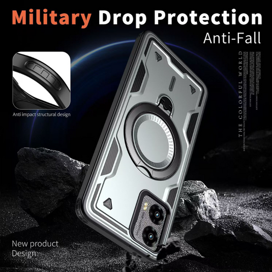 [Built-in Ring Bracket] [Magsafe Compatible] Motorola Moto G Play 5G (2024) Military Full Coverage Heavy Duty Series Case