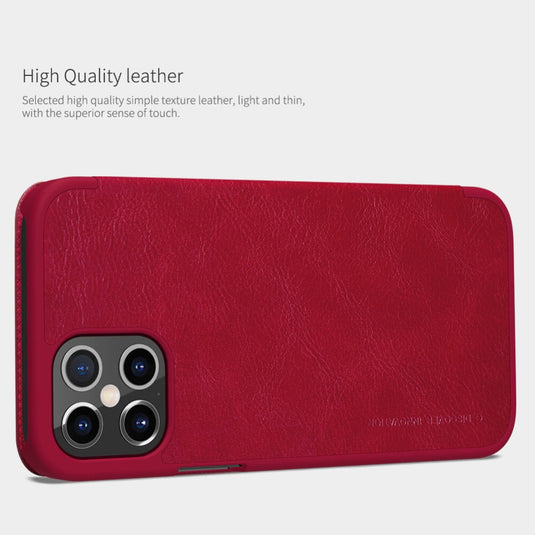 Apple iPhone 12/Pro/Mini - NILLKIN Qin Pro Series Sliding Camera Cover Design Leather Phone Case