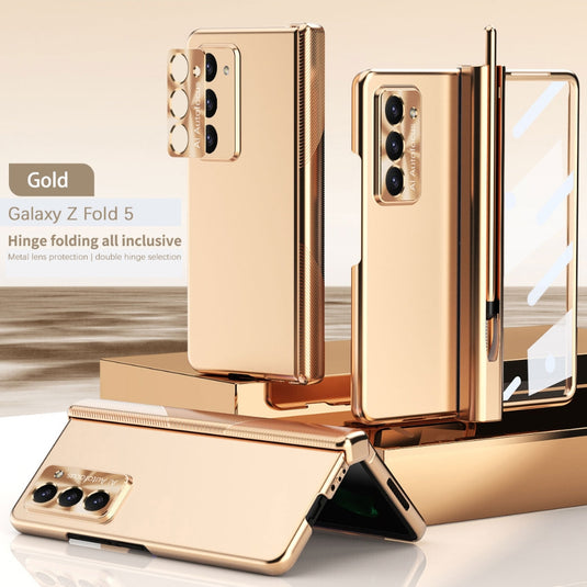 [With Pen Slot] Samsung Galaxy Z Fold 4(SM-F936) - Full Coverage Electroplated Magnetic Hinge Shockproof Protective Case