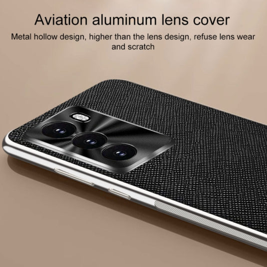 OPPO Reno12/Pro - Silver Edge Cross Texture PU Leather Phone Case