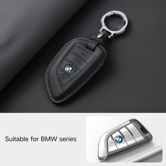 BMW Leather Car Key Protective Case For 1, 2, 3, 5, 7 Series, X1, X3, X5, X6, X7, ix1, ix40, ix50, i8