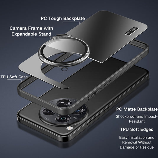 OnePlus 12 - Full Coverage Lens Stand Shockproof Protective Case