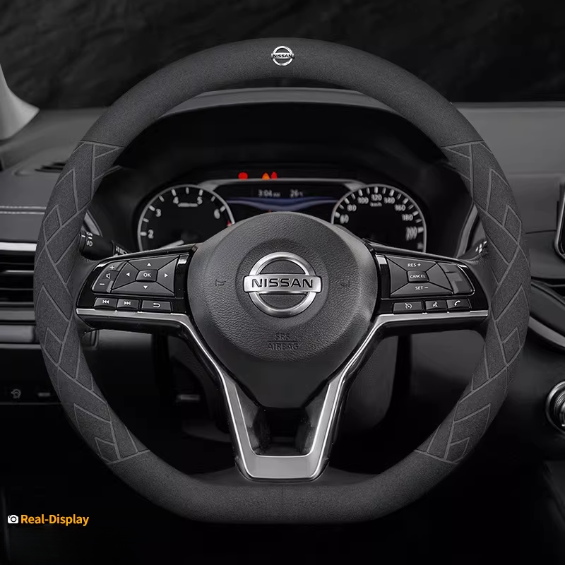Load image into Gallery viewer, Nissan Suede Anti-Slip Steering Wheel Cover for Sylphy, X-Trail, Teana, Sunny, Tiida, Bluebird - i-Station Mobile Phone &amp; Electronic Device Repair and Accessories
