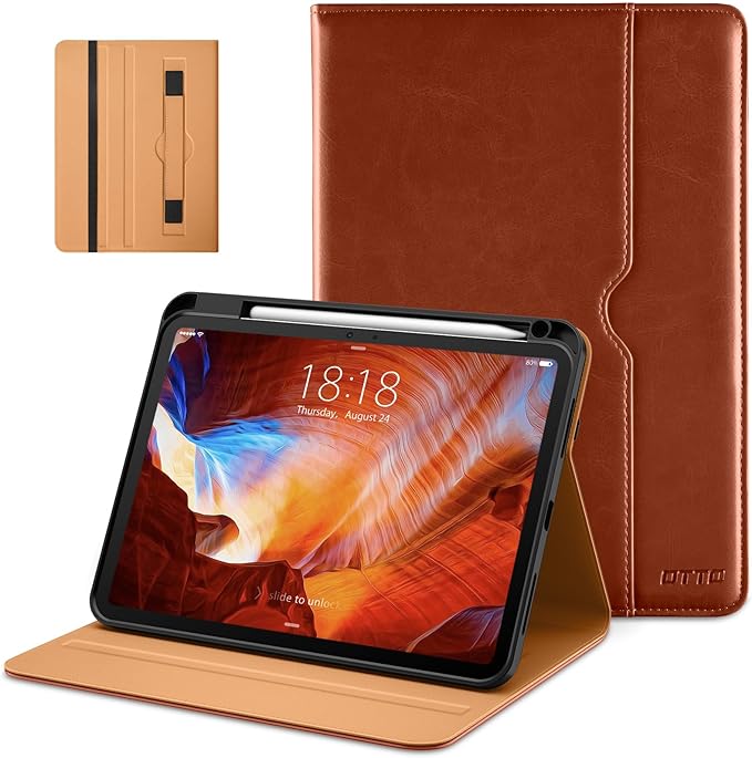 Load image into Gallery viewer, Apple iPad Pro 11-inch M4 (2024) - Premium Leather Business Folio Stand Cover With Pencil Holder - Auto Wake/Sleep And Multiple Viewing Angles Case
