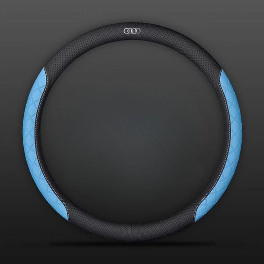 Audi PU Leather Steering Wheel Cover with Heat-Pressed Embossed Texture For A5, A6, A7, A8L, Q2L, Q3, Q4, Q5L, Q7, Q8