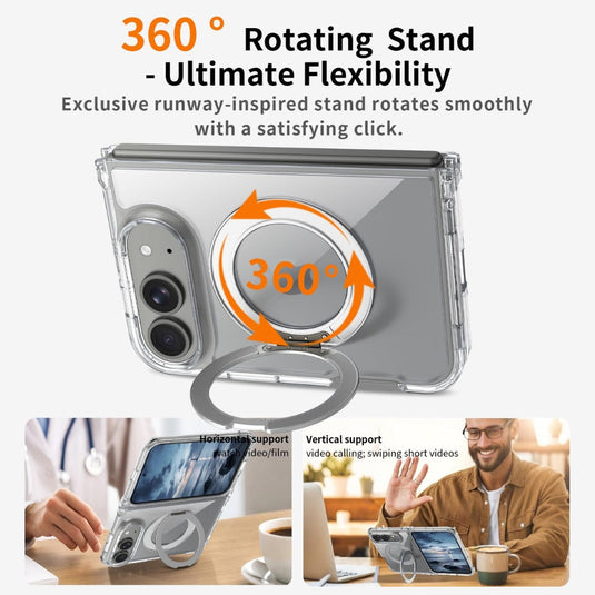 Apple iPhone Duo - Scratch-proof Transparent Rotating Holder Magnetic Phone Case - Polar Tech Australia