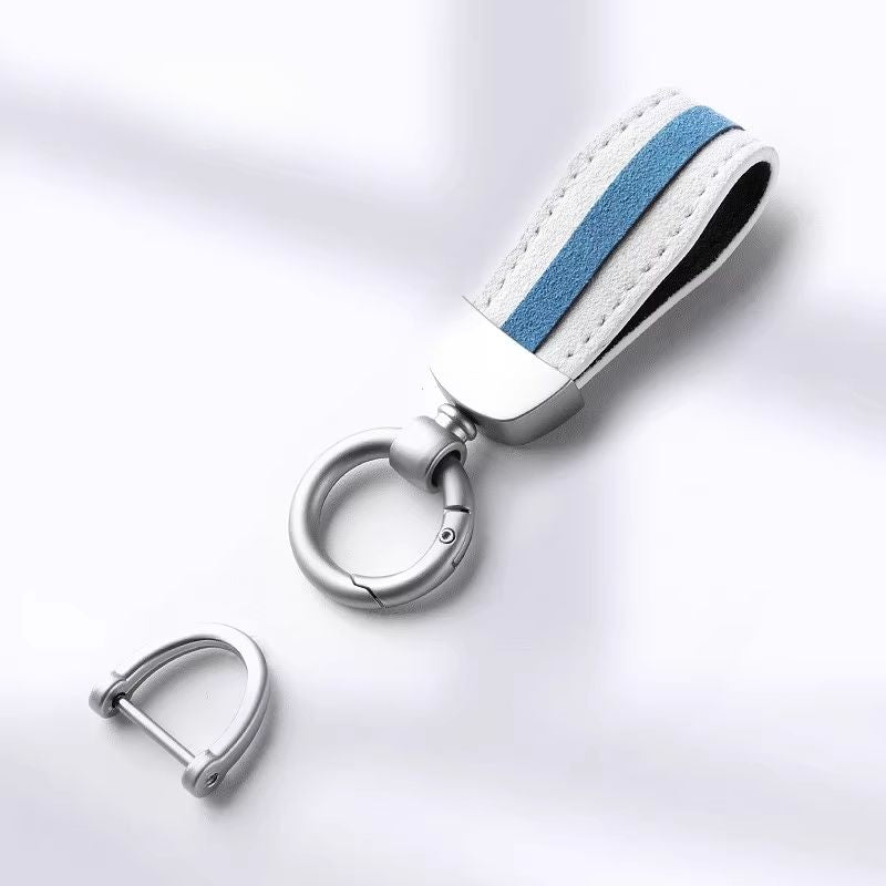 Load image into Gallery viewer, Premium Alcantara Two-Tone Matte Car Key Fob Keychain
