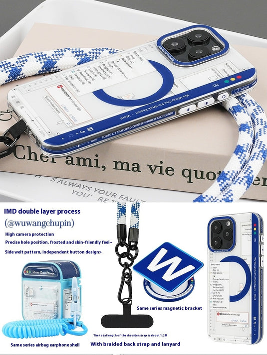 [Magsafe Compatible][With Stand/Lanyard] Apple iPhone 14/Pro/Pro Max Word document design style Shockproof Fashion Series Case