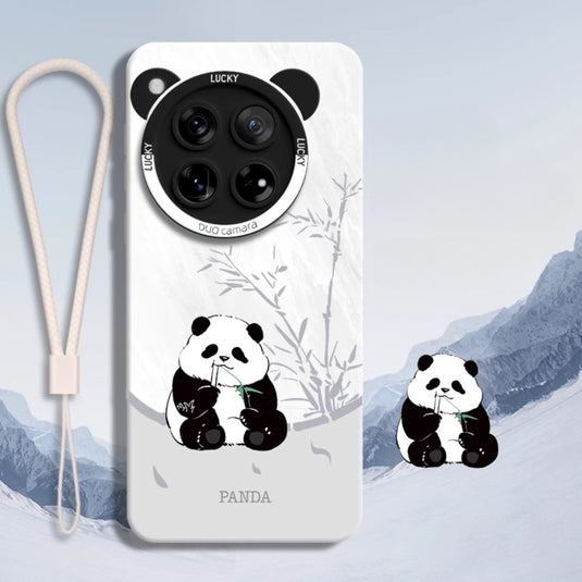 OnePlus 12 (PJD110, CPH2573, CPH2581, CPH2583) - Creative Panda Silicone Fashion Case