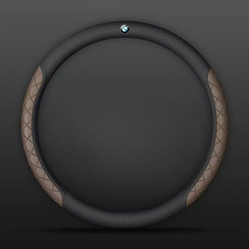 Load image into Gallery viewer, BMW PU Leather Steering Wheel Cover with Heat-Pressed Embossed Texture For 5 Series (530), 3 Series, 7 Series, 1 Series, X1, X2, X3, X4, X5, i3, iX3
