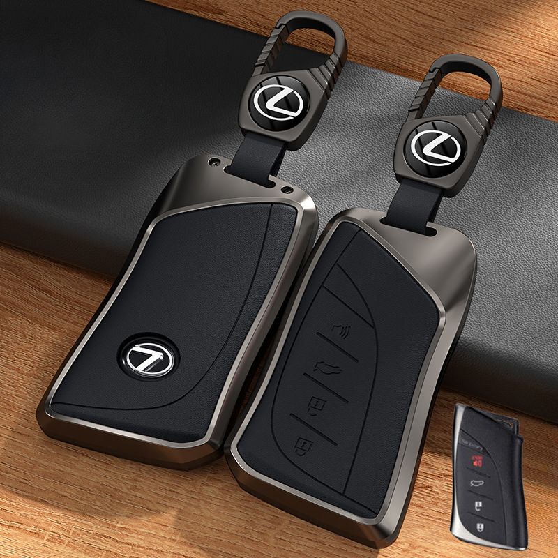 Load image into Gallery viewer, Lexus Aluminum Alloy + PU Leather Car Key Fob Case Cover For ES200, ES300h, RX350h, RX300, NX200, NX260 - i-Station Mobile Phone &amp; Electronic Device Repair and Accessories
