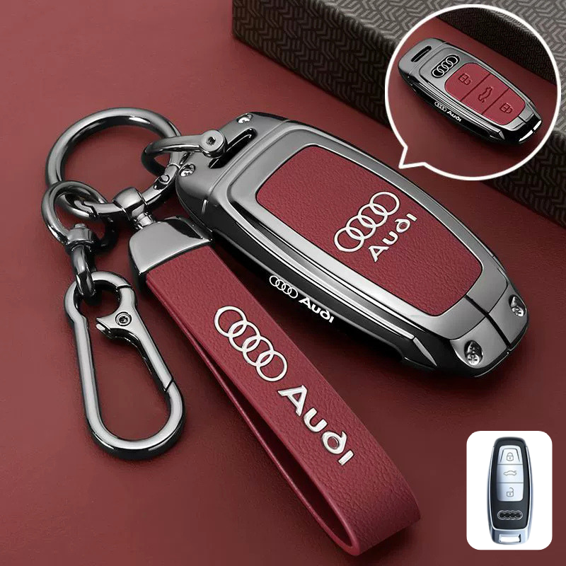 Load image into Gallery viewer, Audi Premium Leather Protection Car Key Fob Case Cover For A3, A4, A5, A6, Q2, Q3, Q5, Q7, Q8, e-tron - i-Station Mobile Phone &amp; Electronic Device Repair and Accessories
