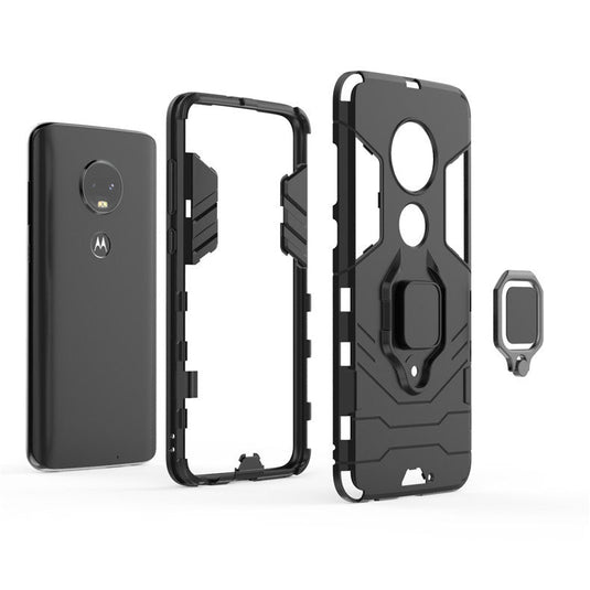 [Magnetic Kickstand] Motorola Moto G7/G7 Plus - Shield Shockproof Rugged Heavy Duty Case With 2PC Tempered Glass Screen Protector