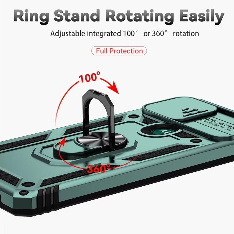 Load image into Gallery viewer, [Magnetic Rotable Kickstand][Slide Camera Cover] Motorola Moto G Stylus 5G 2021 - Shield Shockproof Rugged Heavy Duty Case With 2PC Tempered Glass Screen Protector
