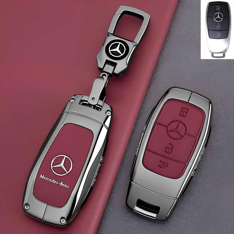 Load image into Gallery viewer, Mercedes Benz Premium Leather Protection Car Key Fob Case Cover for For Benz A, C, E, S, G-Class, GLA, GLB, GLC, GLE, GLS, CLA, CLS, EQC - i-Station Mobile Phone &amp; Electronic Device Repair and Accessories
