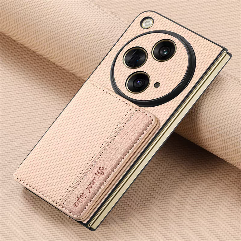 Load image into Gallery viewer, [Buil-in Stand ][With Card Solt] OPPO Find N3 CPH2499 Woven All-inclusive Shockproof Wallet Series Case
