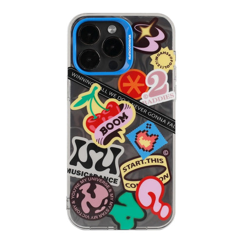 Apple iPhone 14/Pro/Pro Max Comic Sticker Style Phone Case Shockproof Fashion Series Case