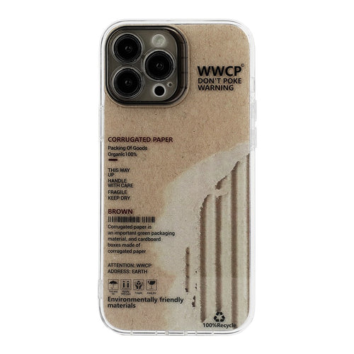 Apple iPhone 12/Pro/Pro Max brown vintage kraft paper English label design style Shockproof Fashion Series Case