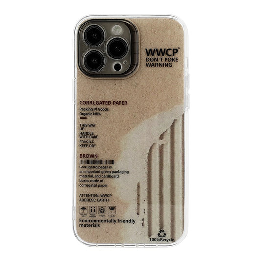 Apple iPhone 13/Pro/Pro Max brown vintage kraft paper English label design style Shockproof Fashion Series Case