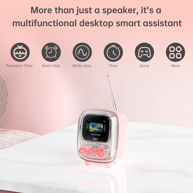 Load image into Gallery viewer, Divoom Tiivoo-2 FM Radio Bluetooth Speaker With Alarm Clock And Upload Photos,Pixel Art Retro Mini Small Cute Wireless Speaker For Party Office Home Desk Bedroom
