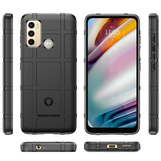 Motorola Moto G60 - Shield Shockproof Rugged Heavy Duty Case With 2PC Tempered Glass Screen Protector