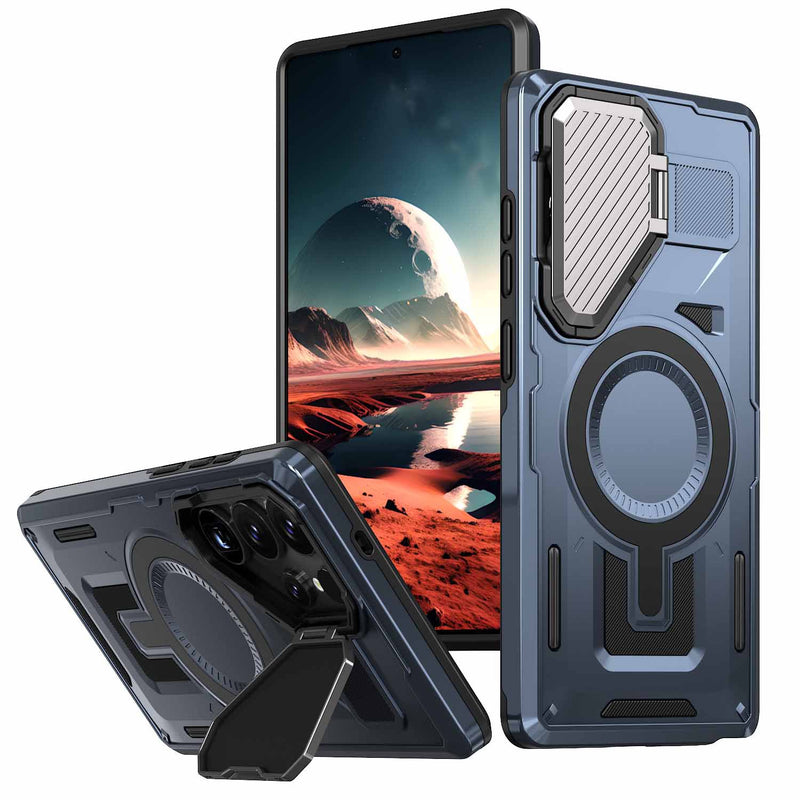 Load image into Gallery viewer, [Built-in Stand &amp; Camera Protector] Samsung Galaxy S23/S23 Plus/S23 Ultra/S23 FE - Shield Shockproof Rugged Heavy Duty Case
