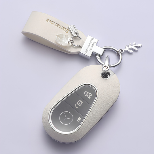 Mercedes Benz Stylish Elegant PU Leather Protection Car Key Fob Case Cover For Benz A, C, E, S-Class, GLC, GLE, GLS, GLS, EQC, EQS