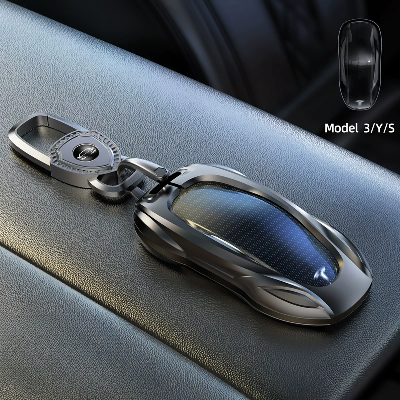 Load image into Gallery viewer, Tesla Stylish Metal Car Key Fob Case Cover For Model X, Model 3, Model Y, Model S - i-Station Mobile Phone &amp; Electronic Device Repair and Accessories
