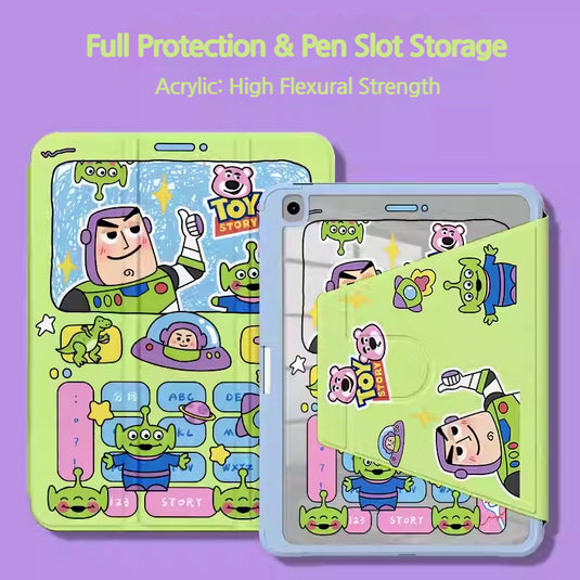 [Built-in Pen Slot] Apple iPad Mini 4/5 7.9'' 4/5th Gen (2015/2019) Toy Story Smart 360° Degree Rotate Stand Shockproof Flip Cover Case