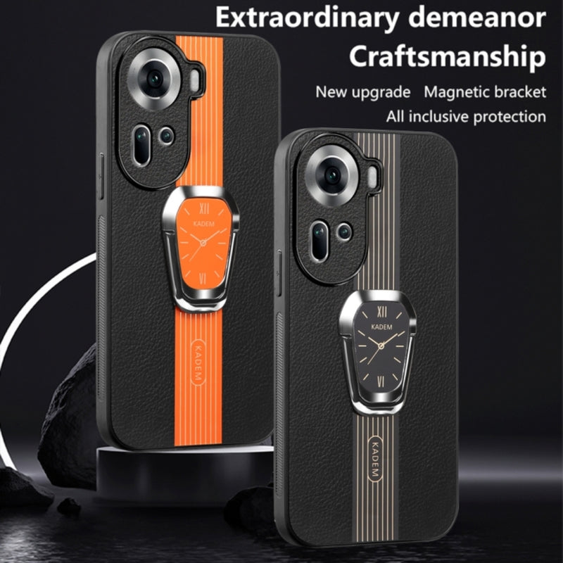 Load image into Gallery viewer, OPPO Reno10/Pro+/Pro - Magnetic Litchi Leather Back Phone Stand Case
