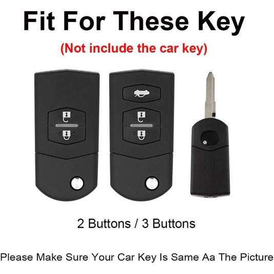 Mazda Zinc Alloy Leather Folding Key Case For Mazda 2, 3, 5, 6, CX-5, CX-7, CX-9, RX-8, MX-5