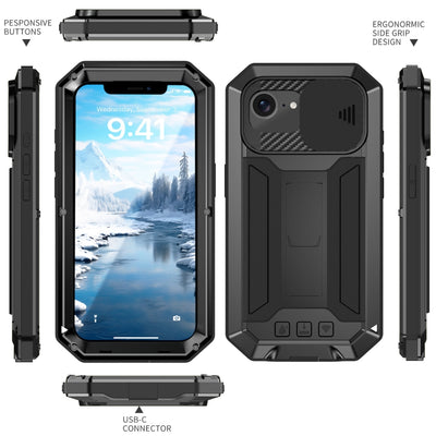 Apple iPhone 16e - R-JUST Sliding Camera IP54 Life Waterproof Holder Phone Case - i-Station Mobile Phone & Electronic Device Repair and Accessories
