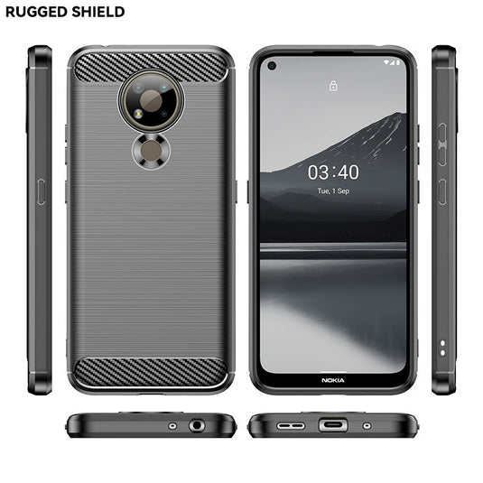 Nokia 3.4 - Shield Shockproof Rugged Heavy Duty Case With 2PC 9H Tempered Glass Screen Protector