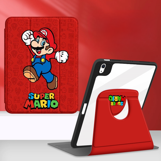 [Built-in Pen Slot] Apple iPad Air 4/5 10.9'' 4/5th Gen (2020/2022) Mario Smart 360° Degree Rotate Stand Shockproof Flip Cover Case