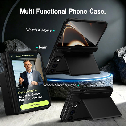 Apple iPhone Duo - Card Bag Holder Hinge Integrated Film Phone Case, with Pen - Polar Tech Australia
