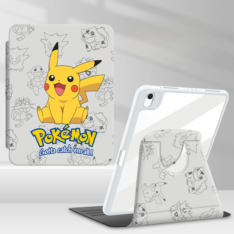 Load image into Gallery viewer, [Built-in Pen Slot] Apple iPad 7/8/9 10.2'' 7/8/9th Gen (2019/2020/2021) Pokémon Smart 360° Degree Rotate Stand Shockproof Flip Cover Case
