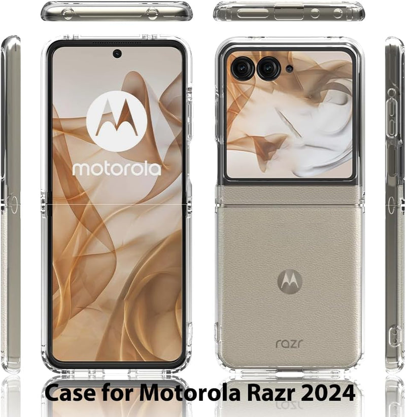 Load image into Gallery viewer, Motorola Moto Razr 2024 - AirPillow Cushion Transparent Soft Clear TPU Case With 2PC 9H Tempered Glass Screen Protector
