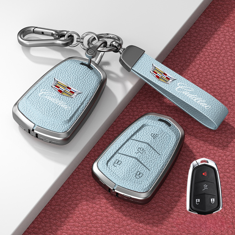 Load image into Gallery viewer, Cadillac Zinc Alloy + Leather Protection Car Key Fob Case Cover For XT5, TS-L, CT6, XT4, XTS - i-Station Mobile Phone &amp; Electronic Device Repair and Accessories
