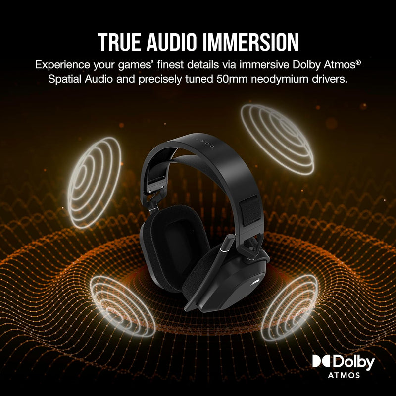 Load image into Gallery viewer, Corsair HS80 MAX Wireless Multiplatform Gaming Headset With Bluetooth - Dolby Atmos - Omnidirectional Microphone - iCUE Compatible - PC, Mac, PS5, PS4, Switch, Mobile
